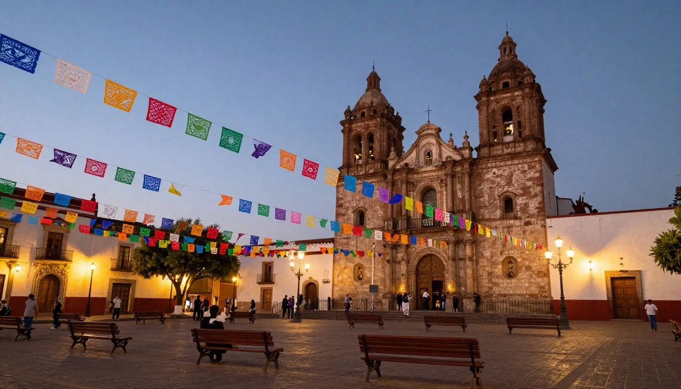 Verbena de fiestas patrias en plaza mexicana