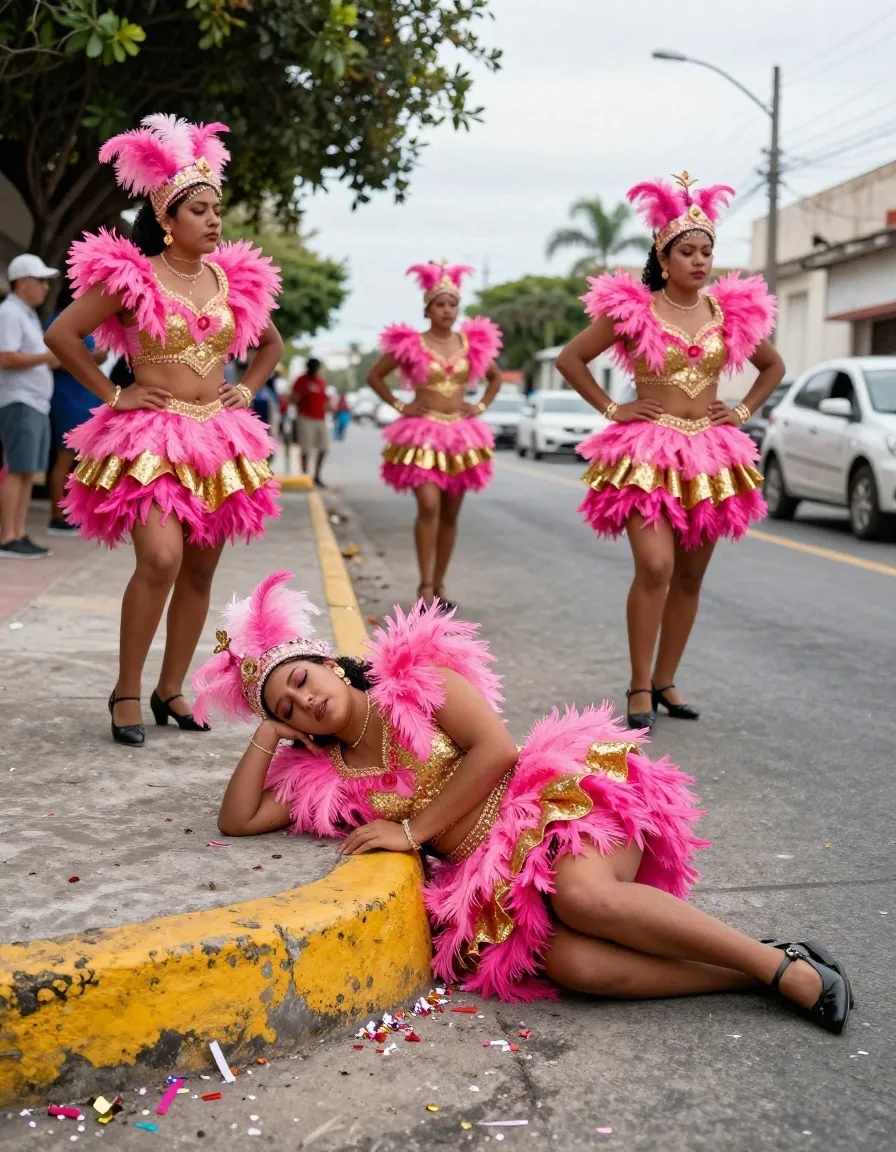 Comparsa del Carnaval de Veracruz en avenida costera