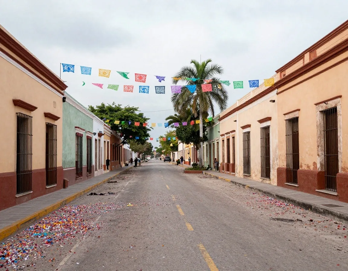 Comparsa de carnaval avanzando por una avenida durante el día
