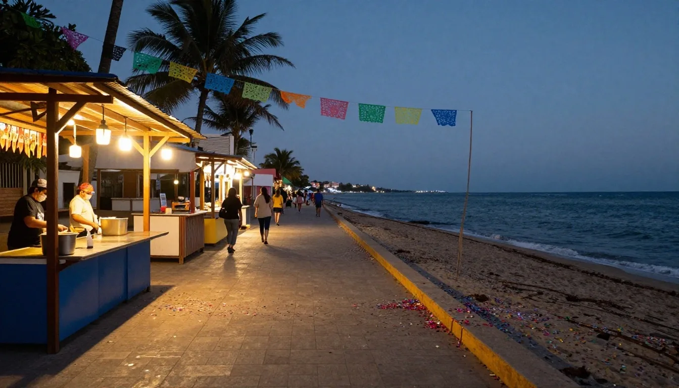 Comparsa avanzando por una avenida durante un carnaval en México
