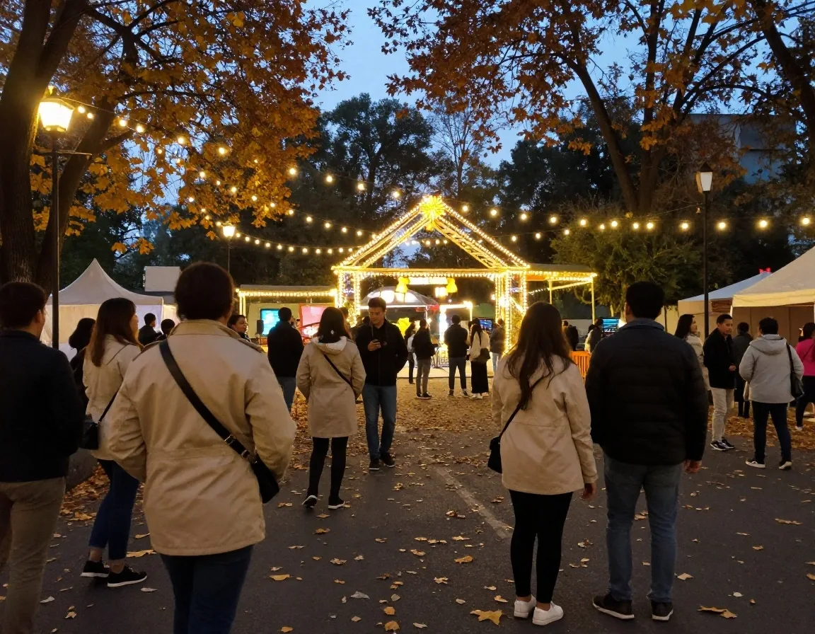 Entrada al festival en temporada de otoño
