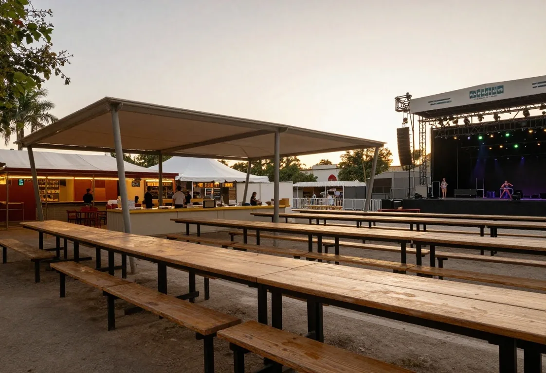 Zona de comida dentro del recinto del festival