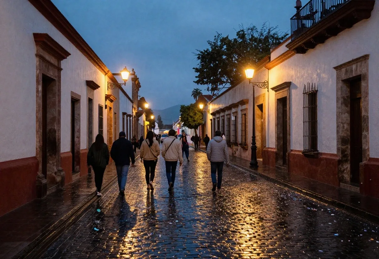 Comparsa de tambores en calle de Oaxaca