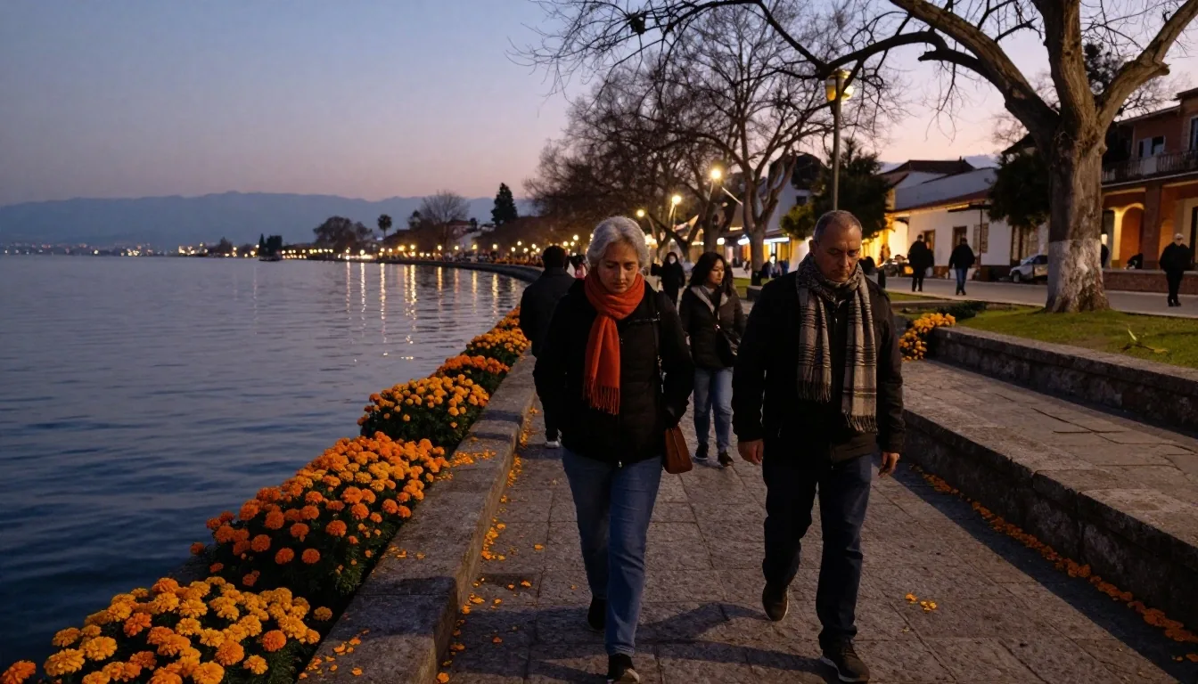 Velada junto al lago en Pátzcuaro con veladoras
