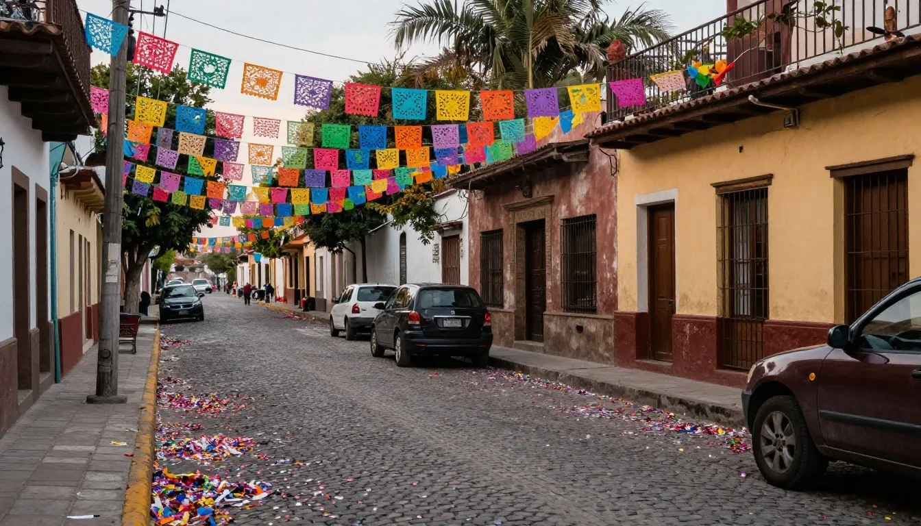 Multitud nocturna en un festival en México bajo luz cálida